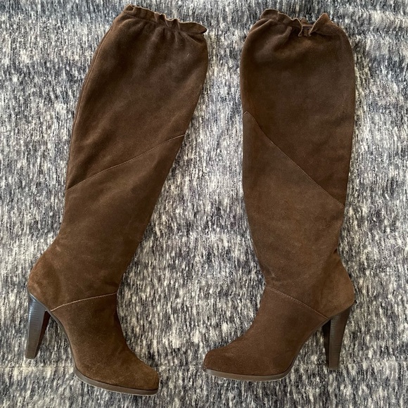 Michael Kors Olivia Chocolate Boots Size 7 - Picture 2 of 5